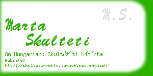 marta skulteti business card